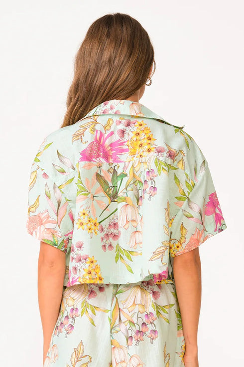 PQ Swim Floret Darcy Button Crop Top